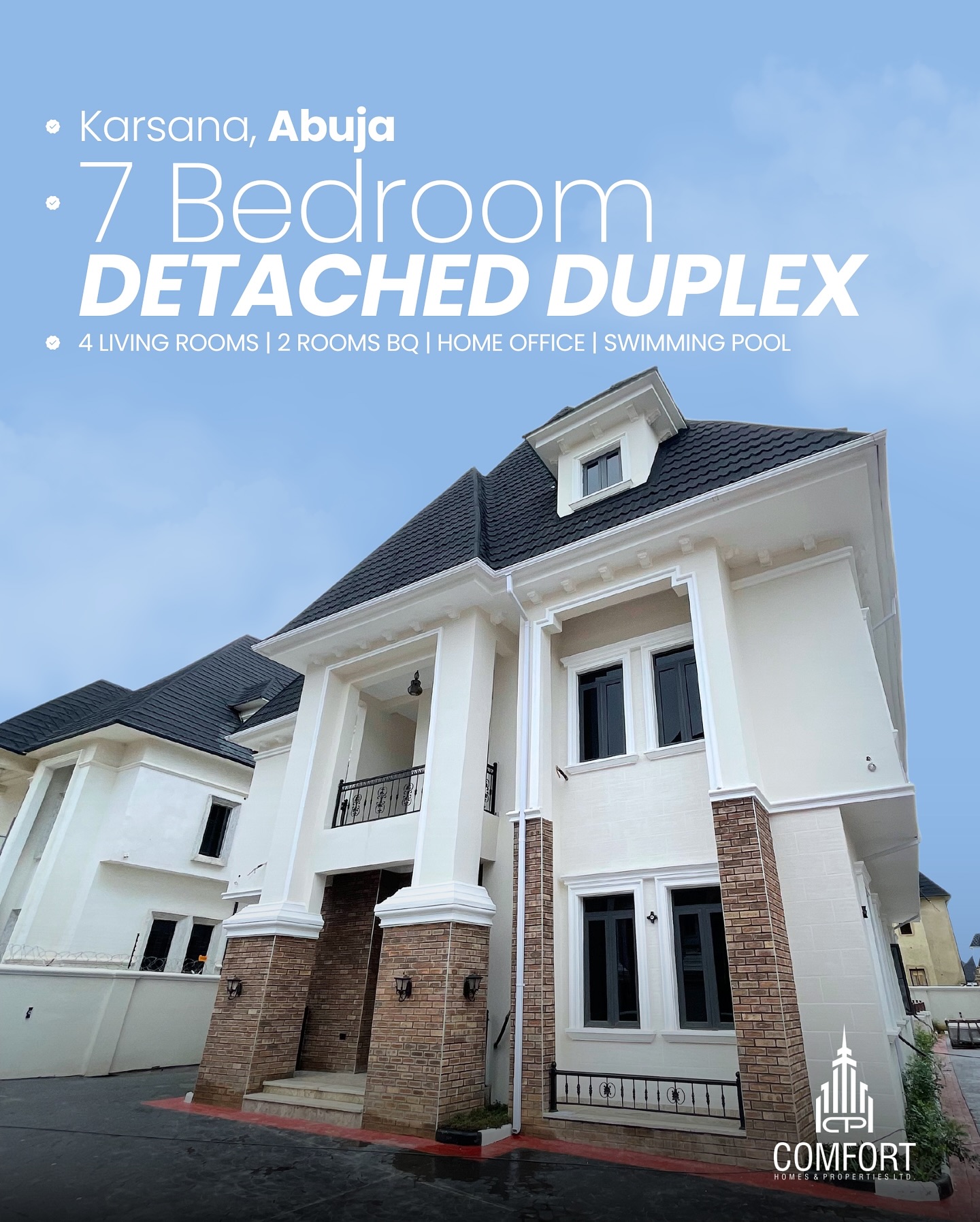 Luxurious 7 Bedroom House For Sale in Efab Metropolis Estate, Karsana, Abuja